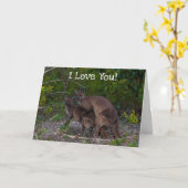 Funny Kangaroo I Liebe You Karte (Gelbe Blume)