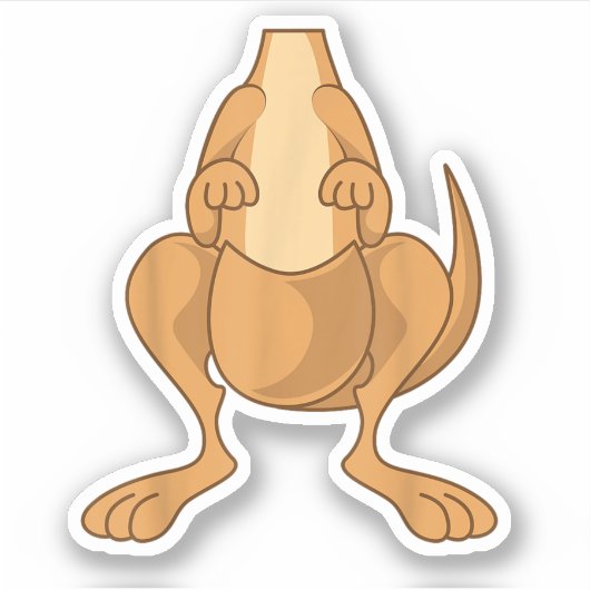 Funny Kangaroo Kostüm Funny Halloween Easy DIY Aufkleber (Vorderseite)