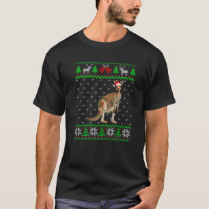 Funny Kangaroo Lights Ugly Sweater Weihnachtsbaum T-Shirt