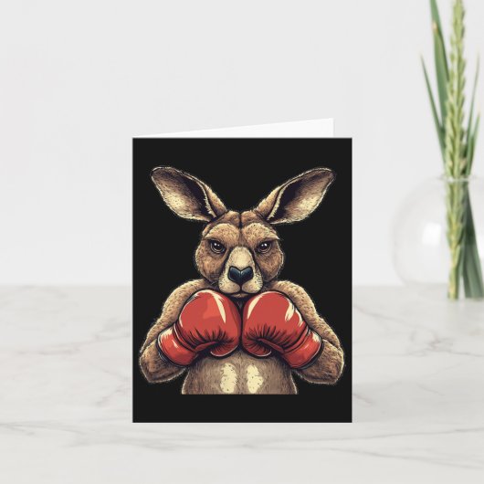 Funny Kangaroo mit Handschuhen für einen Comedy Pu Karte (Vorderseite)