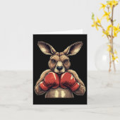 Funny Kangaroo mit Handschuhen für einen Comedy Pu Karte (Gelbe Blume)