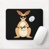 Funny Kangaroo Sungles Playing Dminton Mousepad (Mit Mouse)