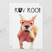 Funny Kangaroo Valentinstag Card Feiertagskarte (Vorne/Hinten)