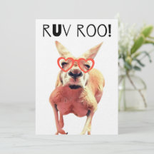 Funny Kangaroo Valentinstag Card