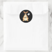 Funny Kangaroo Wearing Sungles Playing Badminton  Runder Aufkleber (Tasche)