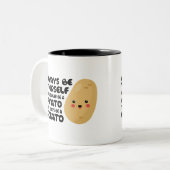 Funny, Kann eine Kartoffel dann immer eine Kartoff Zweifarbige Tasse (Vorderseite Links)