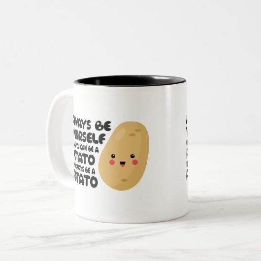 Funny, Kann eine Kartoffel dann immer eine Kartoff Zweifarbige Tasse (Vorderseite Links)