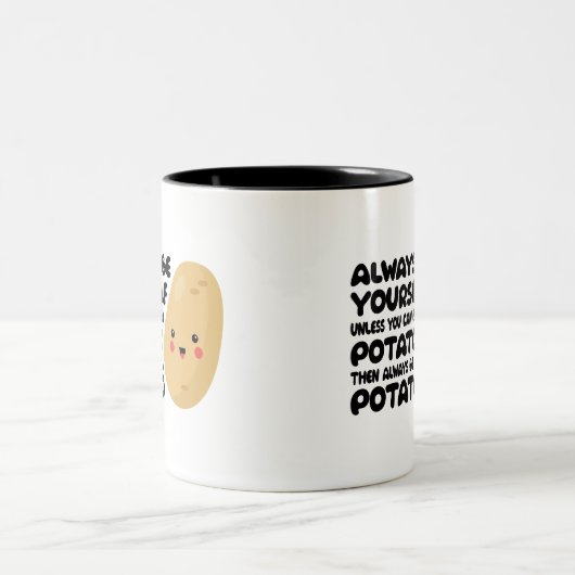 Funny, Kann eine Kartoffel dann immer eine Kartoff Zweifarbige Tasse (Mittel)