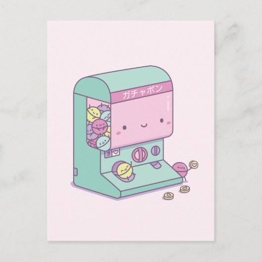 Funny Kapselspielzeug Flucht Japan Doodle Postkart Postkarte (Vorderseite)
