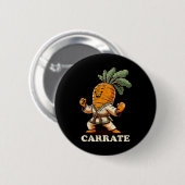 Funny Karate Carrot Karate Karate Trainer Karate Button (Vorne & Hinten)