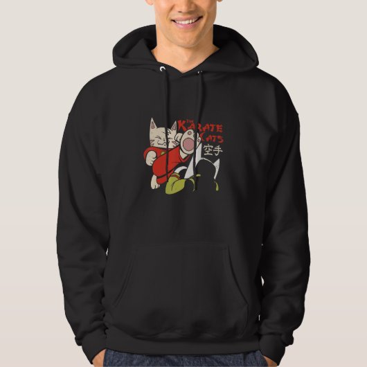 Funny Karate Cat Kämpfen Kitten Fighter Kitty Com Hoodie (Vorderseite)