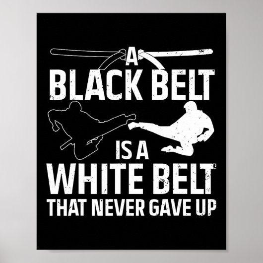 Funny Karate Design Damen Black Belt Marti Poster (Vorne)