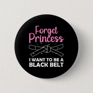 Funny Karate Design für Frauen Girls Black Belt Ma Button