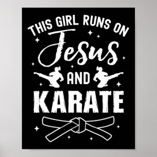 Funny Karate Design für Mädchen Frauen Karate Poster