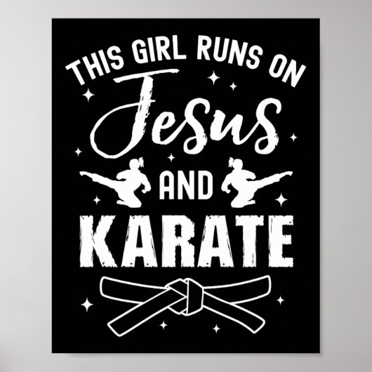 Funny Karate Design für Mädchen Frauen Karate Poster (Vorne)