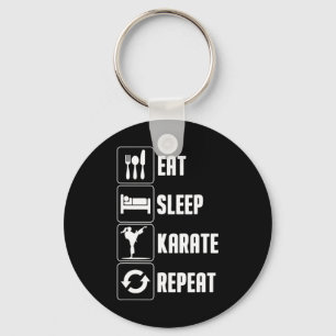 Funny Karate Design Männer Frauen essen Schlafkara Schlüsselanhänger