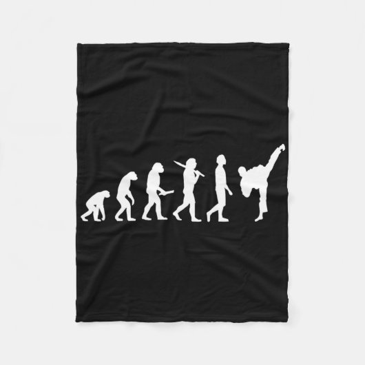 Funny Karate Evolution Geschenk für Kampfkünstler Fleecedecke (Vorderseite)