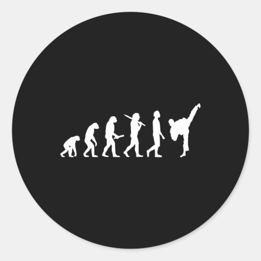 Funny Karate Evolution Geschenk für Kampfkünstler Runder Aufkleber (Vorderseite)