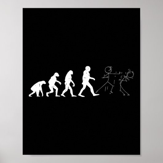 Funny Karate Evolution Karate Strichmännchen Poster (Vorne)