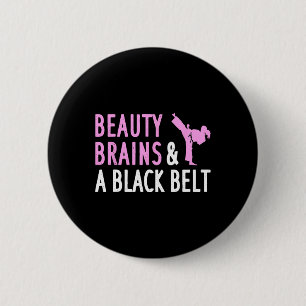 Funny Karate For Women Girl Taekwondo Martial Arts Button