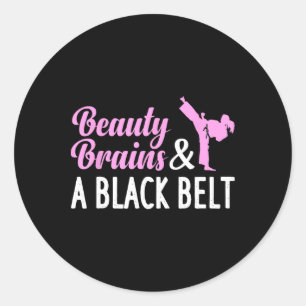 Funny Karate For Women Girl Taekwondo Martial Arts Runder Aufkleber