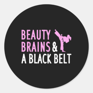 Funny Karate For Women Girl Taekwondo Martial Arts Runder Aufkleber