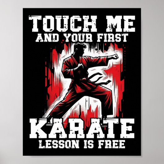 Funny Karate für Men Judo Touch Me First Karate Le Poster (Vorne)