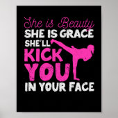 Funny Karate Girl Tae-Kwon Do She is Beauty Poster (Vorne)