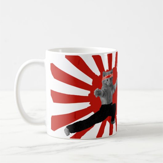 Funny Karate Kitten Geschenke Kaffeetasse (Links)