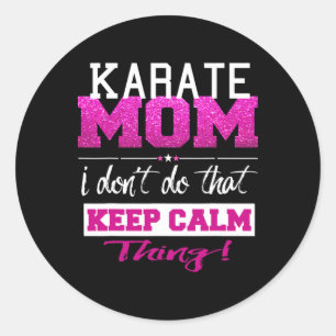 Funny Karate Mama T Shirt Runder Aufkleber
