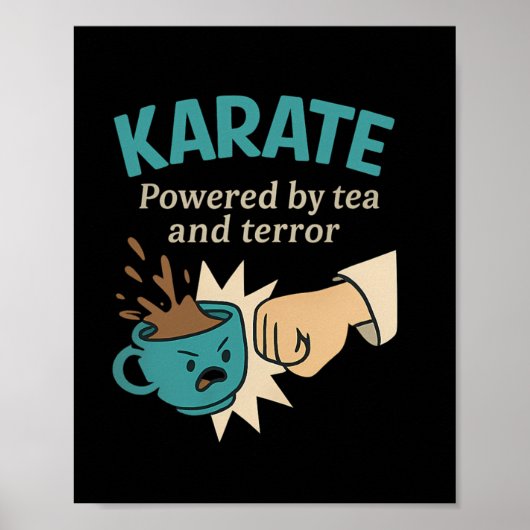 Funny Karate Martial Spaß Powered Poster (Vorne)