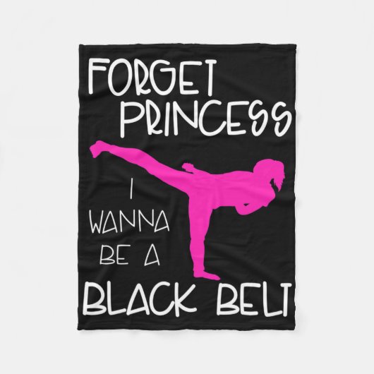 Funny Karate Shirt Girl Black Belt Martial Arts Gi Fleecedecke (Vorderseite)