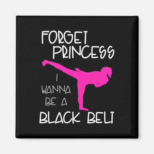 Funny Karate Shirt Girl Black Belt Martial Arts Gi Magnet (Vorne)