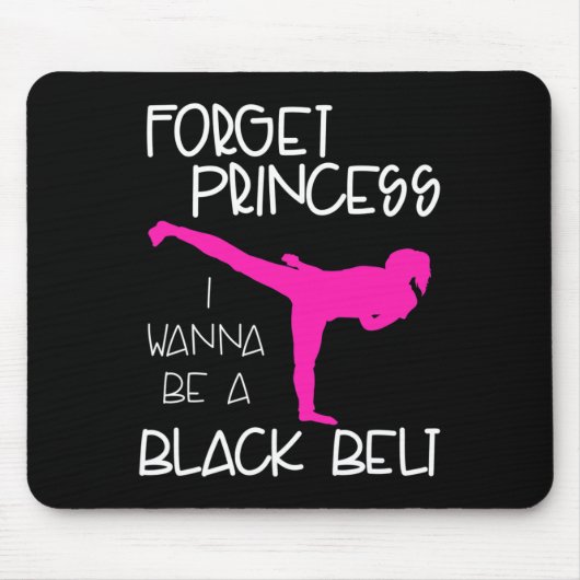 Funny Karate Shirt Girl Black Belt Martial Arts Gi Mousepad (Vorne)