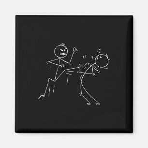 Funny Karate Strichmännchen Karate Fighters Magnet