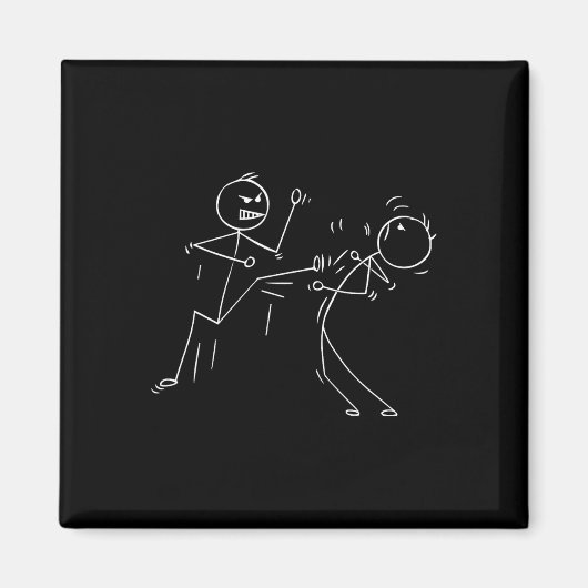 Funny Karate Strichmännchen Karate Fighters Magnet (Vorne)