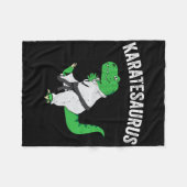 Funny Karate T Rex Dinosaur Niedlich Dino Martial Fleecedecke (Vorderseite (Horizontal))