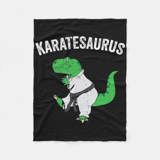 Funny Karate T Rex Dinosaur Niedlich Dino Martial Fleecedecke (Vorderseite)