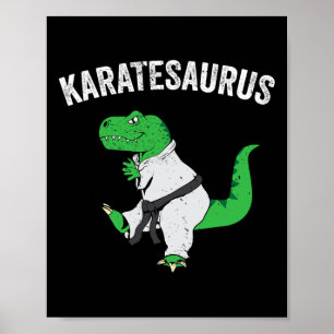 Funny Karate T Rex Dinosaur Niedlich Dino Martial  Poster