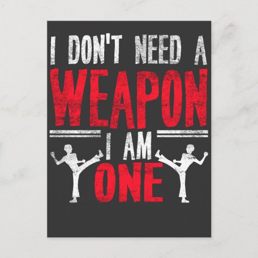 Funny Karate Taekwondo Joke Martial Arts Spaß Postkarte (Vorderseite)