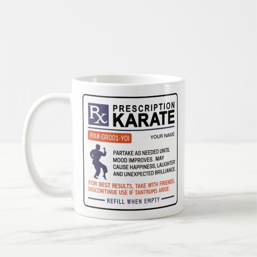 Funny Karate Tasse Prescription Design (Links)