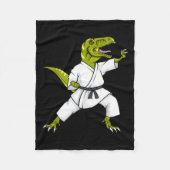 Funny Karatesaurus T-rex Dinosaur Karate Samurai D Fleecedecke (Vorderseite)