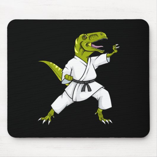 Funny Karatesaurus T-rex Dinosaur Karate Samurai D Mousepad (Vorne)