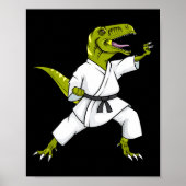 Funny Karatesaurus T-rex Dinosaur Karate Samurai D Poster (Vorne)