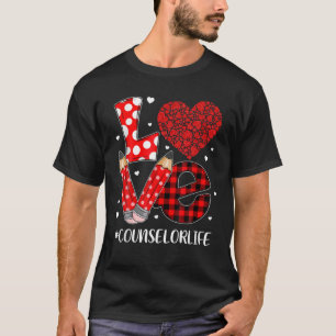Funny Kariert Heart LIEBE Counselor Valentine Day  T-Shirt