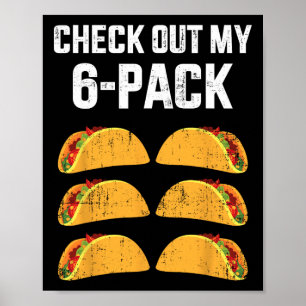 Funny Karo out mein 6-er-Pack mit Tacos für Cinco Poster