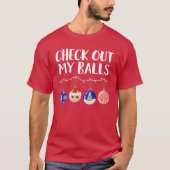 Funny Karo Out My Balls Weihnachtsschmuck T-Shirt (Vorderseite)