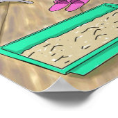 Funny Katze im Bad Katze 665 Poster (Ecke)