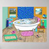 Funny Katze im Bad Katze 665 Poster (Vorne)