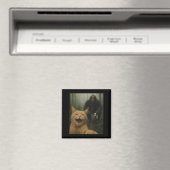 Funny Katze überrascht glücklich Selfie mit Bigfoo Magnet (In Situ (Geschirrspüler))